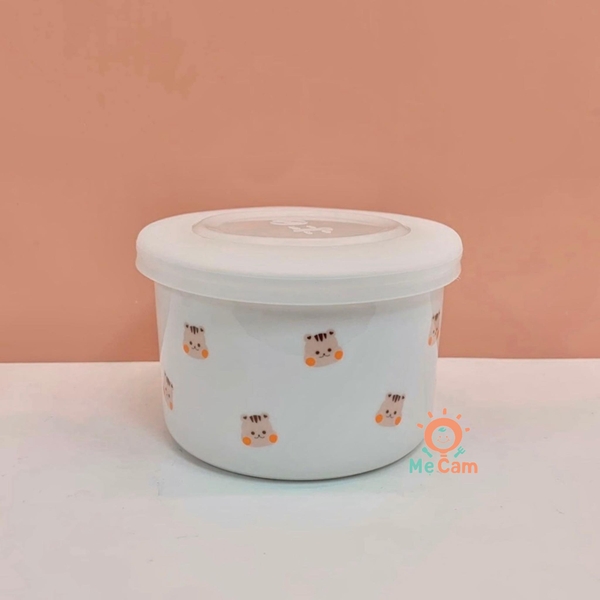 Hũ sứ chia vạch ml có nắp đậy Lion Baby