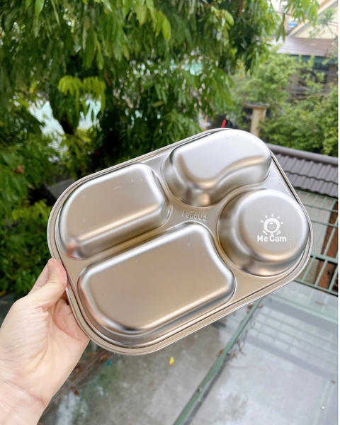 Khay ăn dặm 4 ngăn inox 304