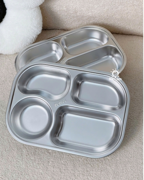 Khay ăn dặm 4 ngăn inox 304
