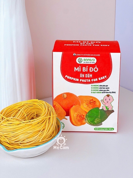 Mì ăn dặm Anpaso rau cải bó xôi và bí đỏ cho bé từ 6 tháng