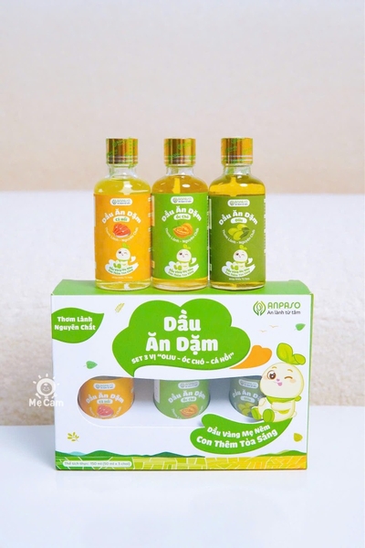 Set dầu oliu, óc chó, cá hồi Anpaso 50ml