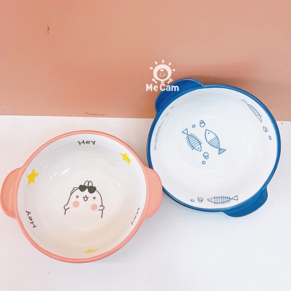 Bát sứ ăn dặm có tay cầm