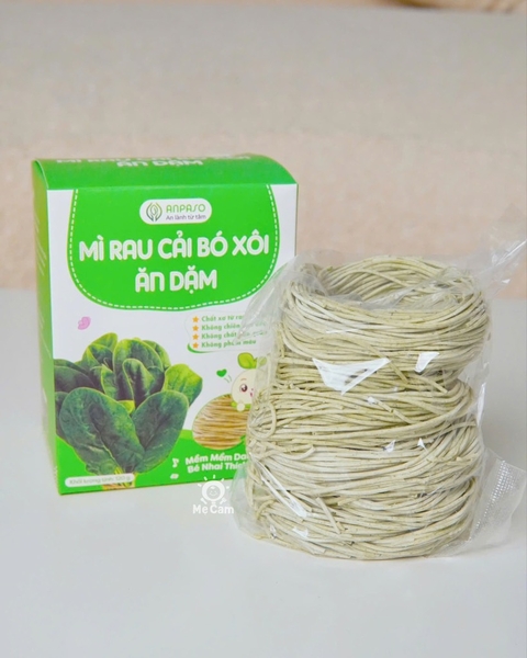 Mì ăn dặm Anpaso rau cải bó xôi và bí đỏ cho bé từ 6 tháng