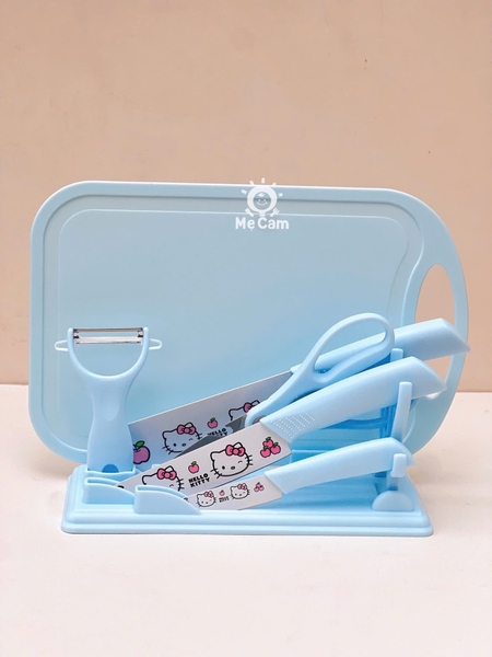 Bộ dao thớt 6 món in hình Hello Kitty
