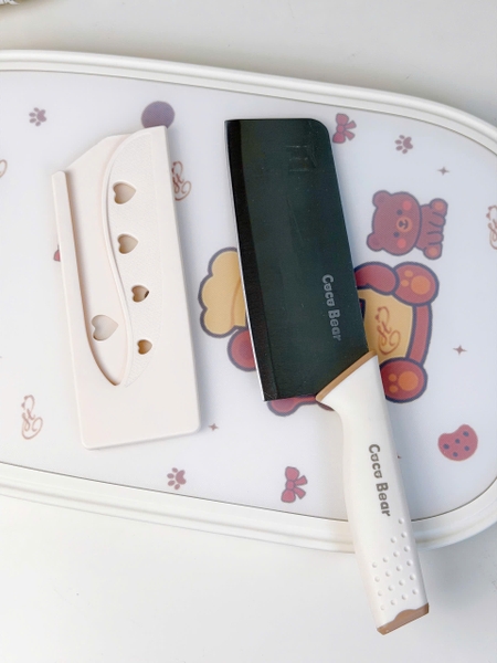 Bộ dao thớt inox Coco Bear 5 món