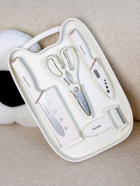 Bộ dao thớt inox Coco Bear 5 món