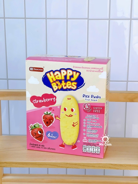 Bánh gạo ăn dặm Happy Bites Thái Lan hộp 50g