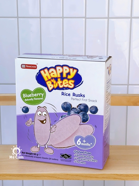 Bánh gạo ăn dặm Happy Bites Thái Lan hộp 50g