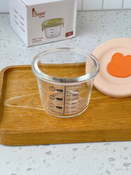 Hũ thuỷ tinh chia vạch Lion Baby