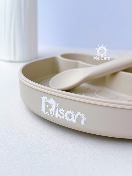 Khay ăn dặm silicone Misan hình cầu vồng kèm thìa