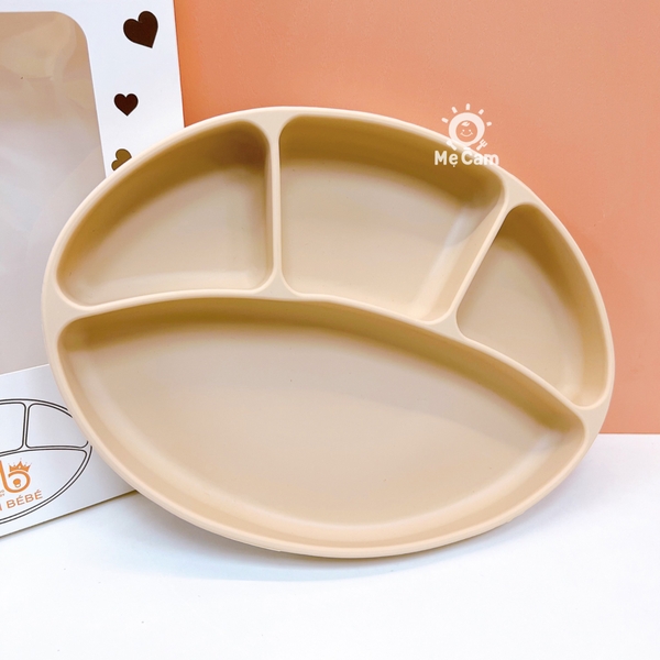 Khay silicone chia ngăn hình oval Coco Bear