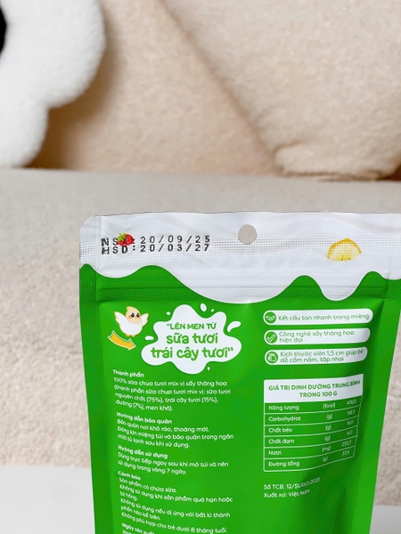 Sữa chua tươi sấy tự nhiên Anpaso cho bé ăn dặm