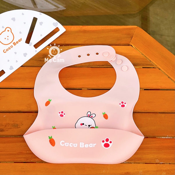 Yếm silicone Coco Bear dáng cong cho bé ăn dặm