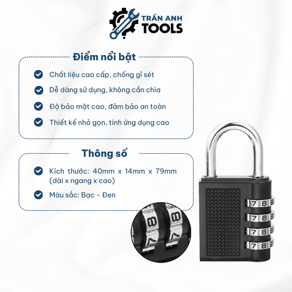 ổ khóa mã số 4 chữ số