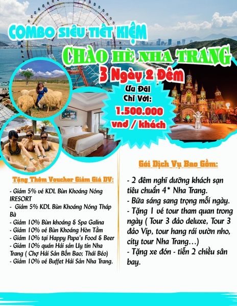 ƯU ĐÃI BẤT NGỜ  VỚI COMBO NHA TRANG 3N2D... Giảm Mạnh Đến 25%.