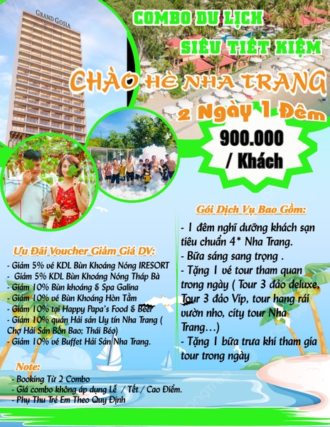 COMBO DU LỊCH NHA TRANG 2 NGÀY 1 ĐÊM SIÊU KHUYẾN MÃI...