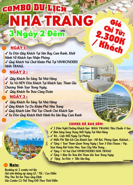 ƯU ĐÃI BẤT NGỜ  VỚI COMBO NHA TRANG 3N2D... Giảm Mạnh Đến 25%.