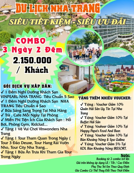 ƯU ĐÃI BẤT NGỜ  VỚI COMBO NHA TRANG 3N2D... Giảm Mạnh Đến 25%.