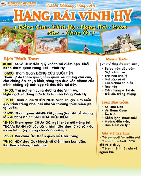 TOUR HANG RÁI VĨNH HY – THIÊN ĐƯỜNG SỐNG ẢO ( Giảm Ngay 15% )