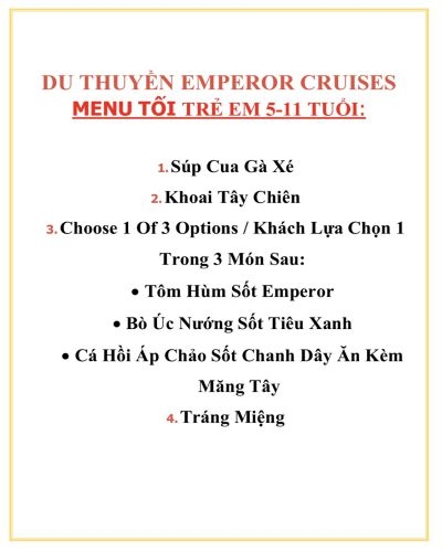 DU THUYỀN EMPEROR CRUISES - NGẮM HOÀNG HÔN TRÊN VỊNH NHA TRANG (SUNSET CRUISE)