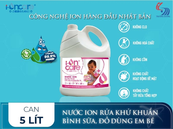 Nước ION Rửa khử khuẩn bình sữa, đồ dùng em bé