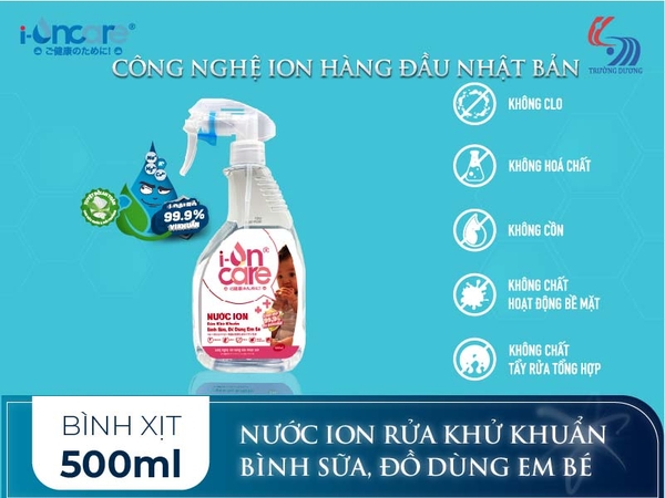 Nước ION Rửa khử khuẩn bình sữa, đồ dùng em bé