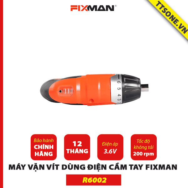 Máy Vặn Vít Dùng Điện Cầm Tay FIXMAN 3.6V R6002 - Chính hãng