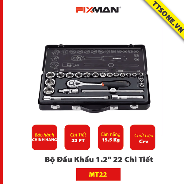 Bộ Đầu Khẩu 1.2" 22 Chi Tiết FIXMAN MT22 - Chính hãng