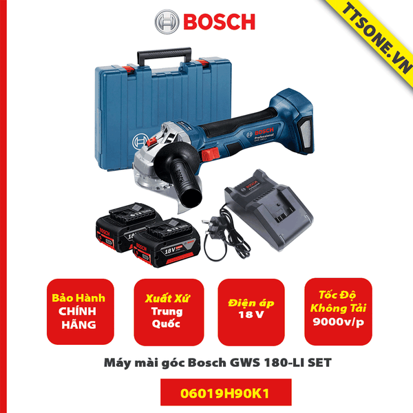 Máy mài góc Bosch GWS 180-LI SET - Chính Hãng