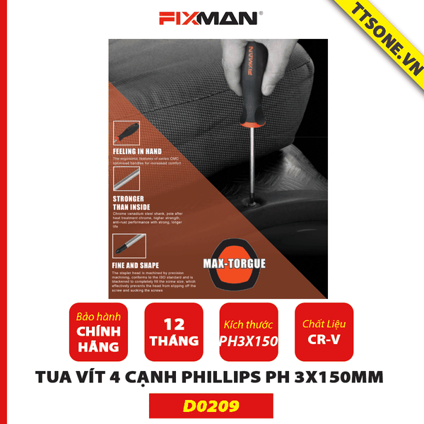 Tua Vít 4 Cạnh Phillips PH 3X150mm Fixman D0209 - Chính Hãng