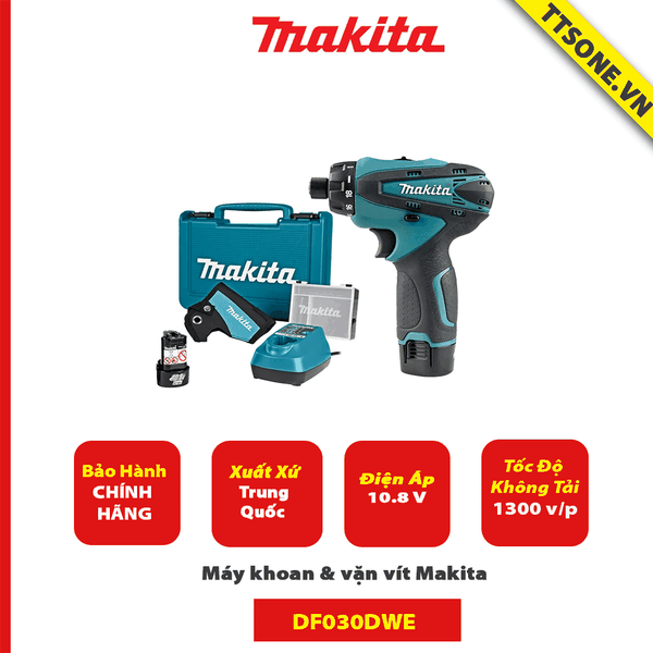 Máy khoan & vặn vít Makita DF030DWE - Chính Hãng