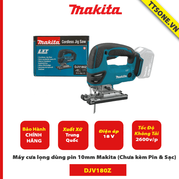 Máy cưa lọng dùng pin 10mm Makita DJV180Z 18V (Chưa kèm Pin & Sạc) - Chính Hãng