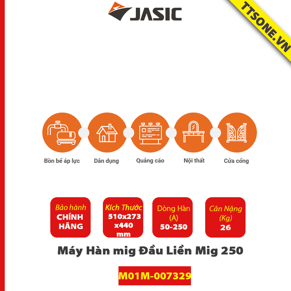 Máy Hàn mig Đầu Liền Mig 250 (J04, điện áp 380V) (TP2)- Chính Hãng