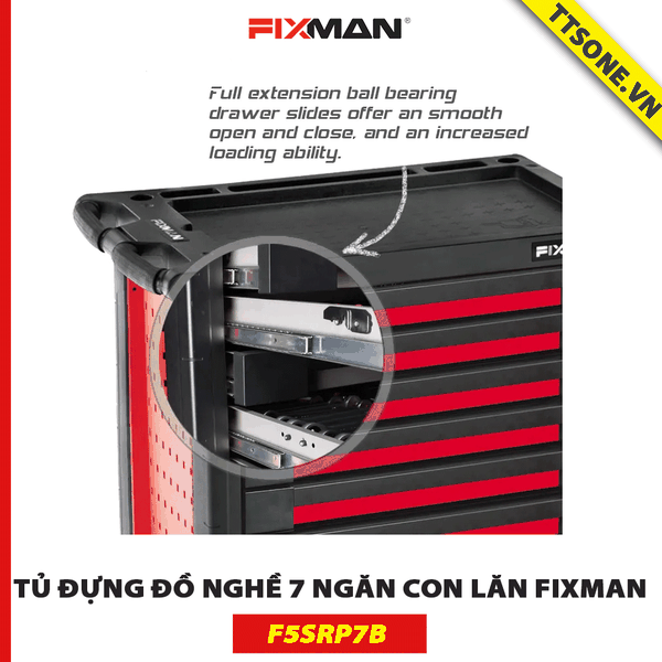 Tủ Đựng Đồ Nghề 7 Ngăn Con Lăn FIXMAN F5SRP7B - Chính hãng (958x766x645mm)