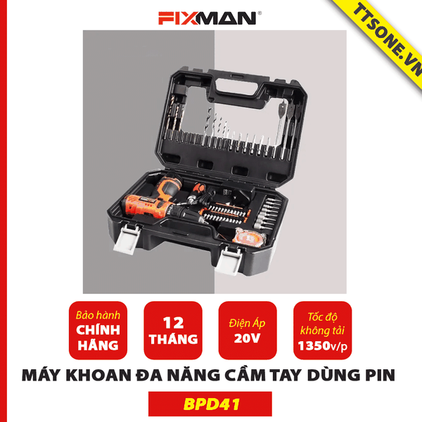 Máy Khoan Đa Năng Cầm Tay Dùng Pin FIXMAN  BPD41 - Chính Hãng