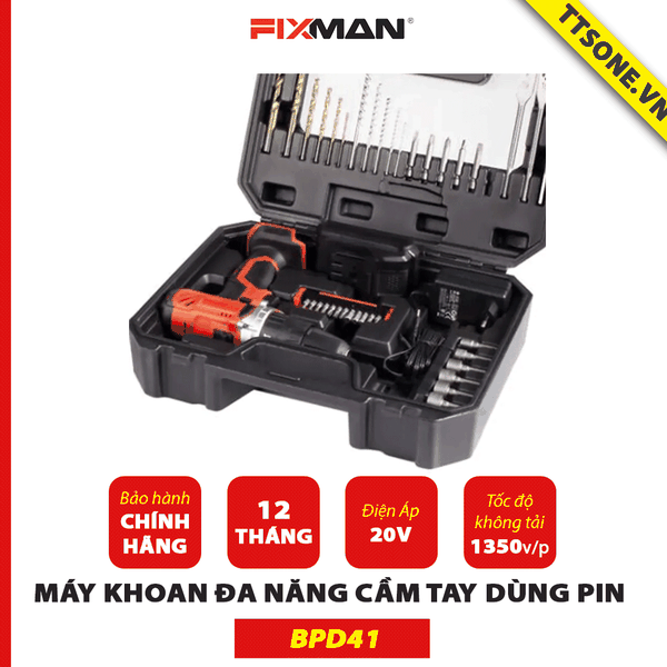 Máy Khoan Đa Năng Cầm Tay Dùng Pin FIXMAN  BPD41 - Chính Hãng