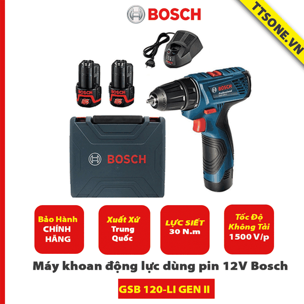 Máy khoan động lực dùng pin 12V Bosch GSB 120-LI GEN II - Chính Hãng