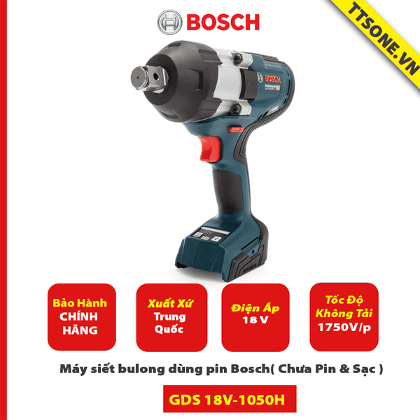 Máy siết bulong dùng pin Bosch GDS 18V-1050H ( Chưa Pin & Sạc ) - Chính Hãng