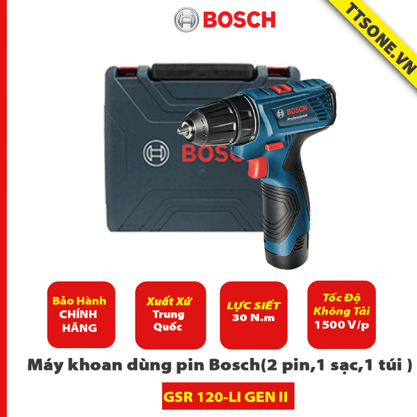 Máy khoan dùng pin Bosch GSR 120-LI GEN II - Chính Hãng