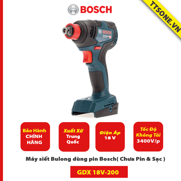 Máy siết Bulong dùng pin Bosch GDX 18V-200 ( Chưa Pin & Sạc ) - Chính Hãng