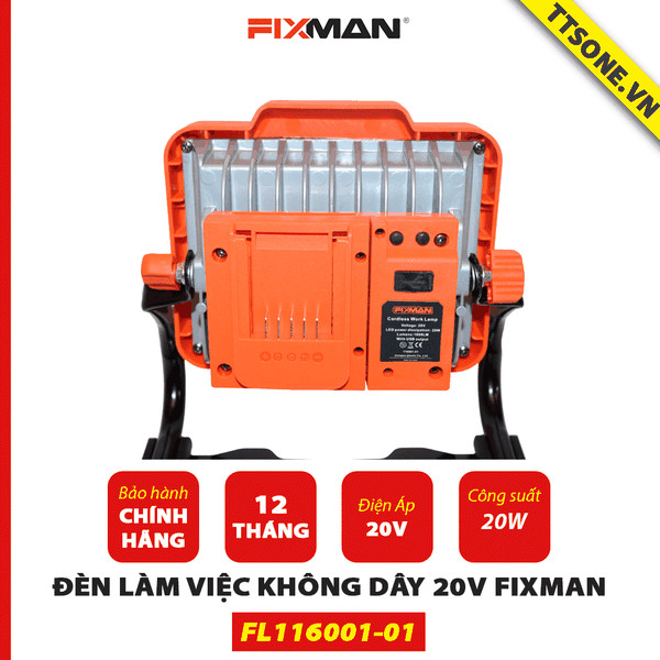 Đèn làm việc không dây 20V Fixman FL116001-01- Chính Hãng