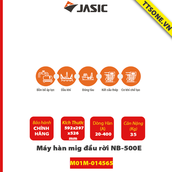Máy hàn mig đầu rời NB-500E（đầu cấp dây không cáp)- Jasic - Chính Hãng