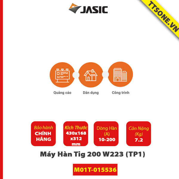 Máy Hàn Tig 200 W223 (TP2)- Jasic - Chính Hãng