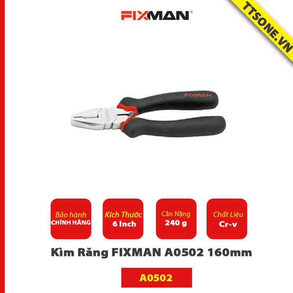 Kìm Răng FIXMAN A0502 160mm - Chính hãng