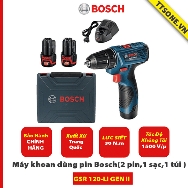 Máy khoan dùng pin Bosch GSR 120-LI GEN II - Chính Hãng