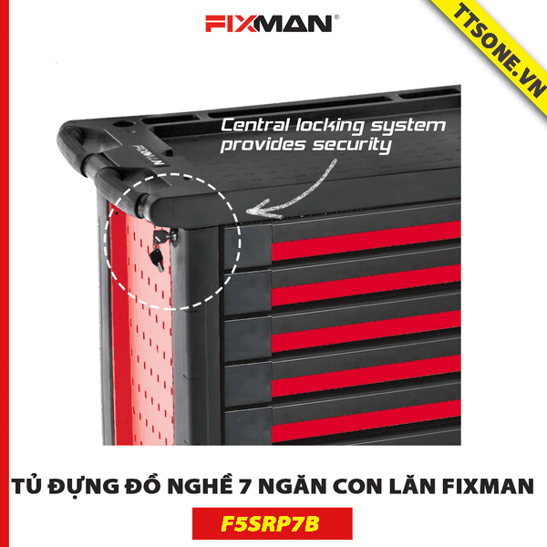 Tủ Đựng Đồ Nghề 7 Ngăn Con Lăn FIXMAN F5SRP7B - Chính hãng (958x766x645mm)