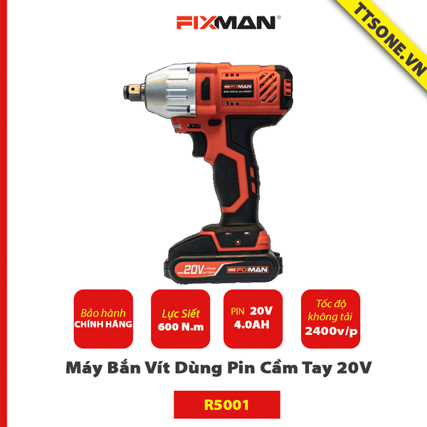 Máy Siết Bu Lông Cầm Tay FIXMAN Dùng Pin 20V R5001 - Chính hãng