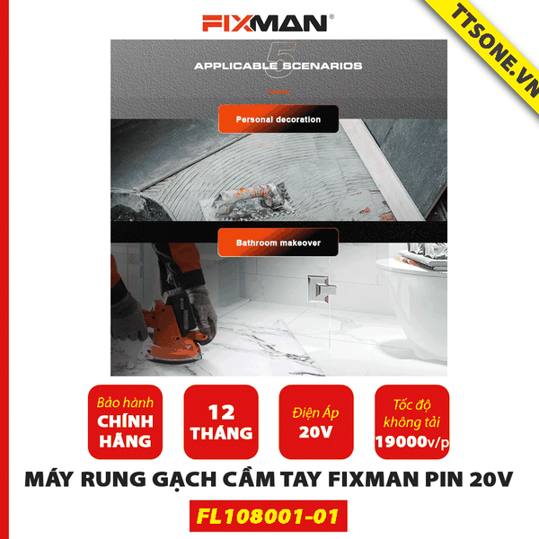 Máy Rung Gạch Cầm Tay FIXMAN pin 20V FL108001-01 - Chính hãng