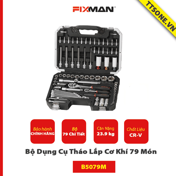 Bộ Dụng Cụ Tháo Lắp Cơ Khí 79 Món FIXMAN B5079M
