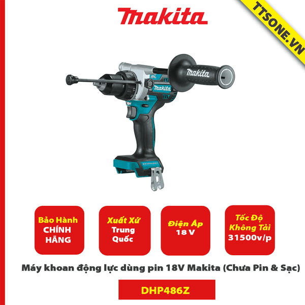 Máy khoan động lực dùng pin 18V Makita DHP486Z (Chưa Pin & Sạc) - Chính Hãng